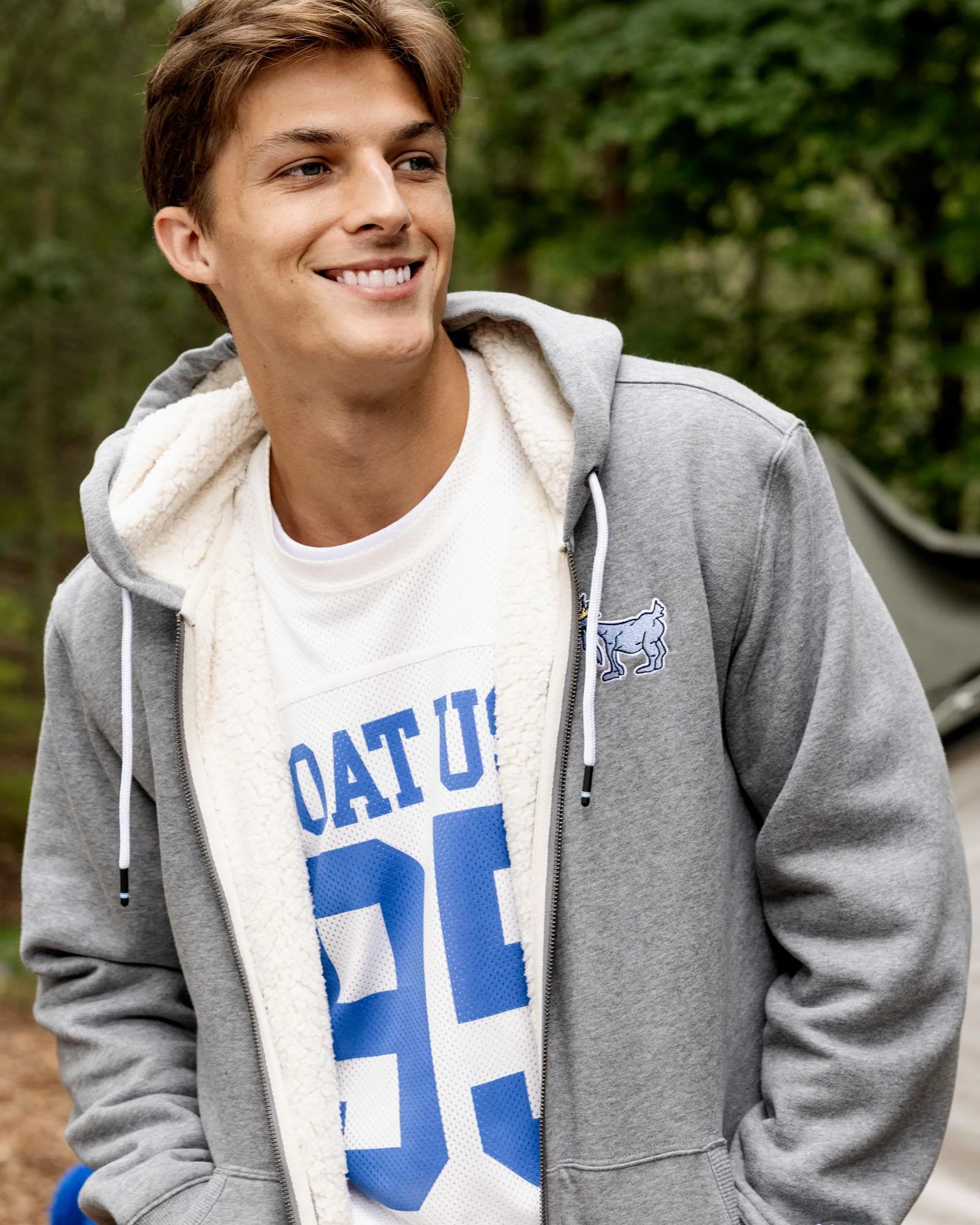 Sherpa-Lined Full-Zip Hooded Sweatshirt